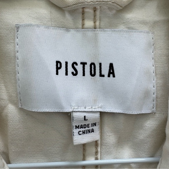Anthropologie’s Pistola Grover 100% Cotton Utility Jumpsuit in Cream Size L - Picture 4 of 10